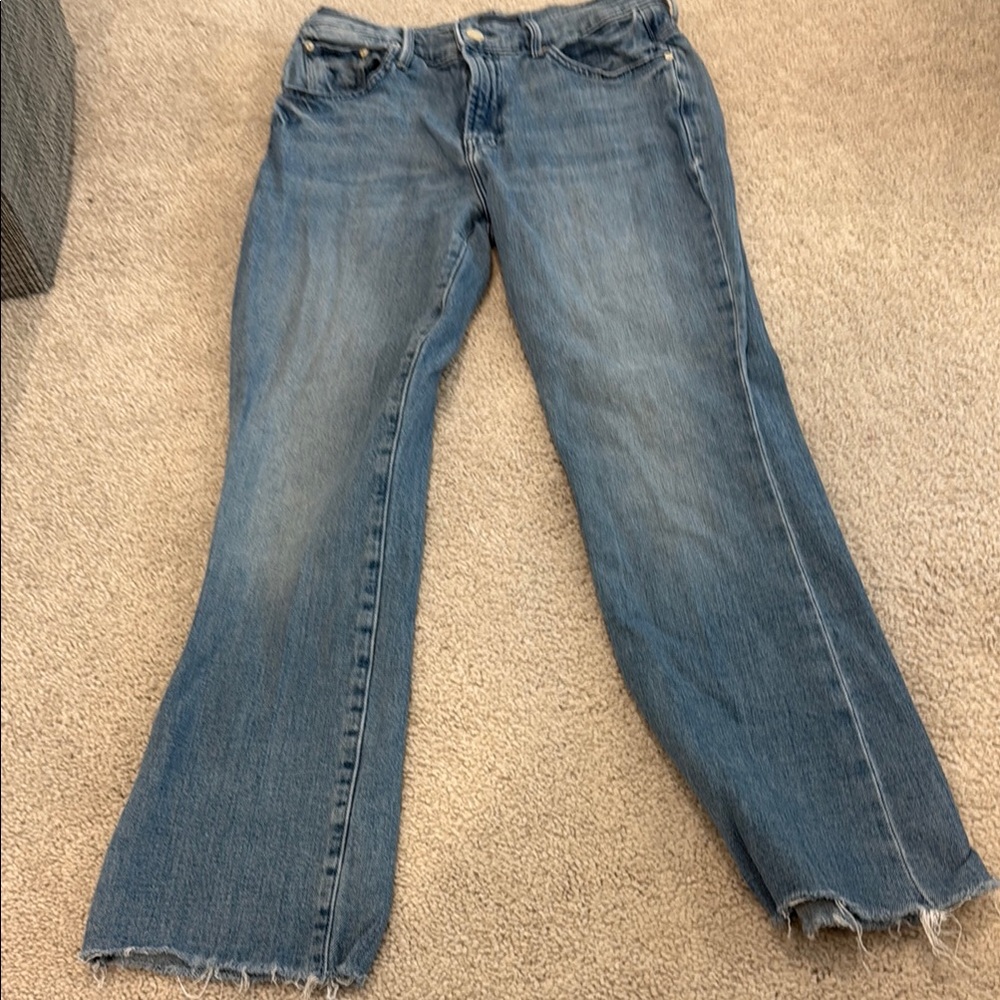MOTHER Blue Straight Leg Jeans Timeless Style